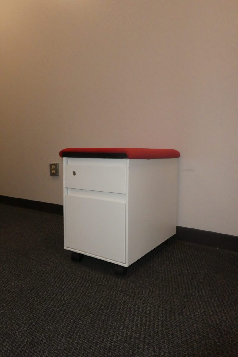 Steelcase Mobile Pedestal Soft white with Red cushion Solutions