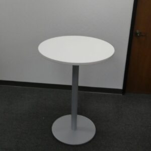 Round Table , white laminate finish 30"D x 42"H