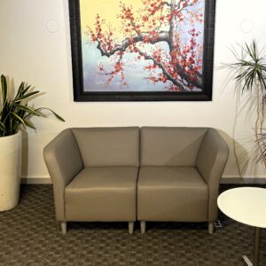 Paoli Lobby Settee Sofa, Cafe Brown Leather