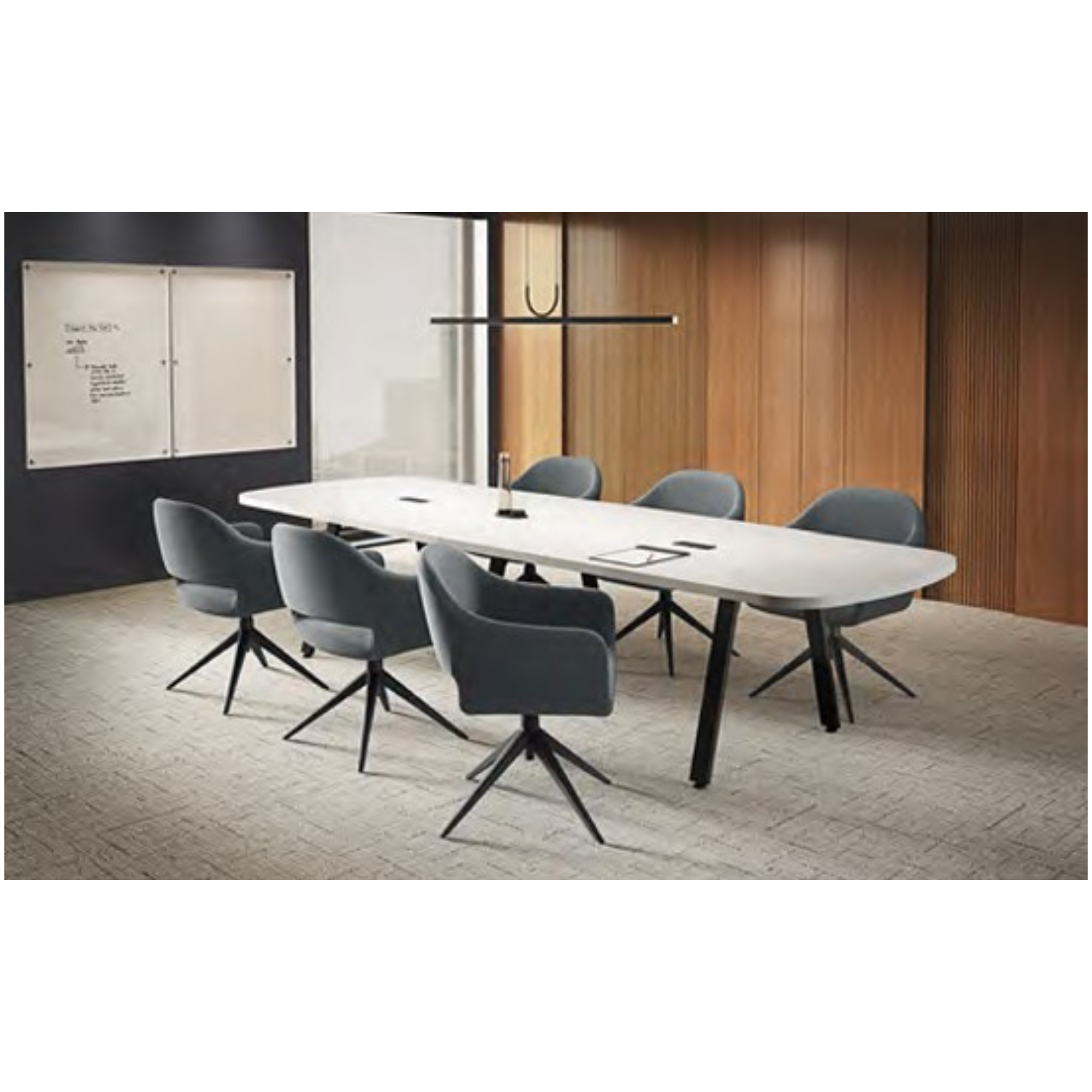 ARENA CONFERENCE TABLE, METAL VA BASE