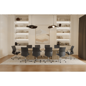 PACIFIC BOATSHAPE CONFERENCE TABLE - CUBE BASE