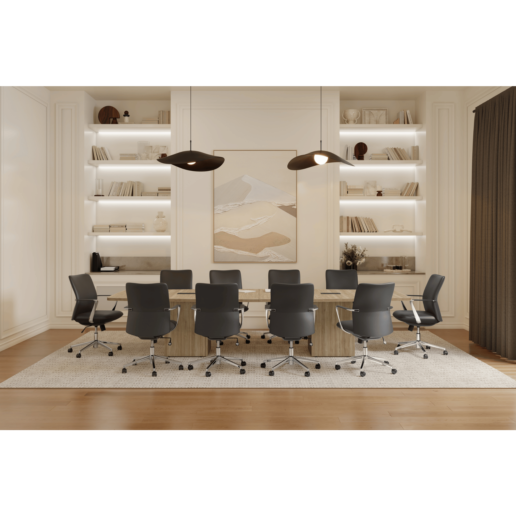 PACIFIC BOATSHAPE CONFERENCE TABLE - CUBE BASE