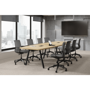 PACIFIC BOATSHAPE CONFERENCE TABLE - VA METAL BASE