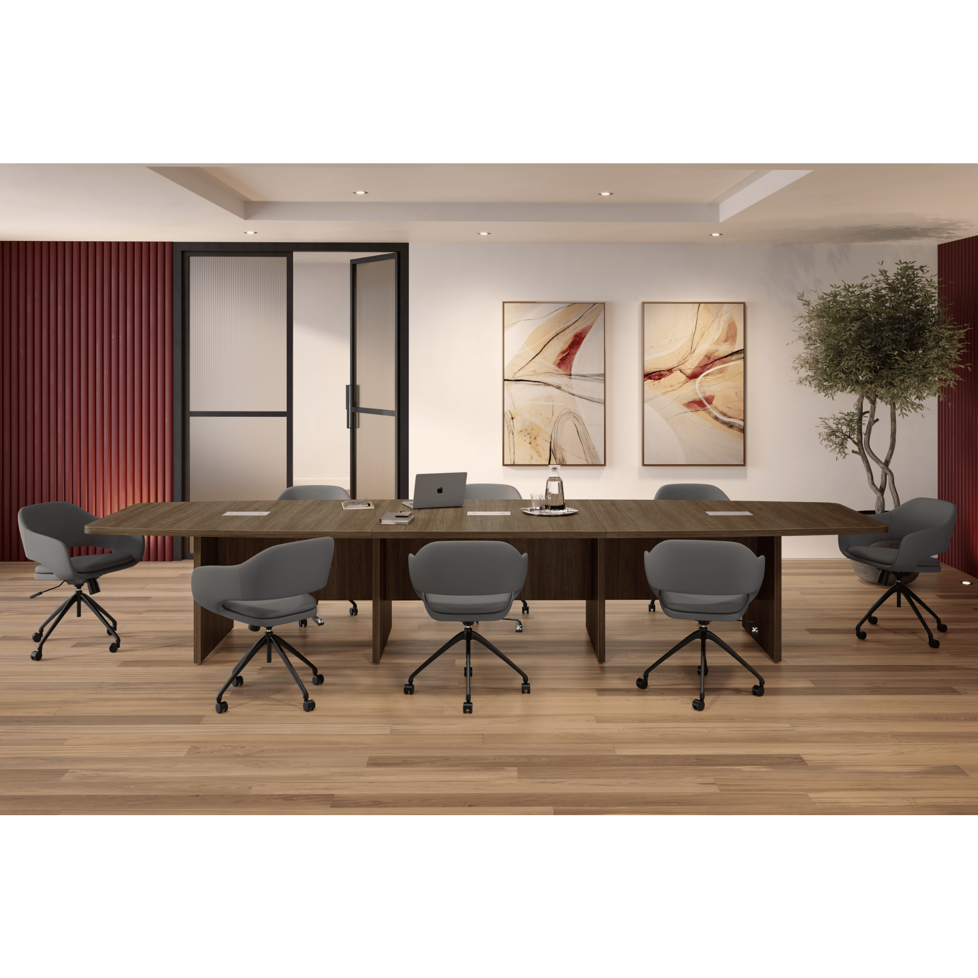 PACIFIC BOATSHAPE CONFERENCE TABLE - PANEL BASE