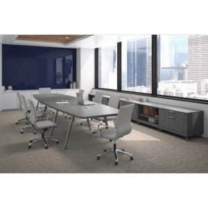 PACIFIC BOATSHAPE CONFERENCE TABLE - VA WOOD BASE